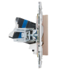 Розетка компьютерная двойная IEK SKANDY RJ45 кат.6 SK-K04Sa (песочный) SK-K20-2-K98