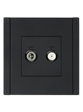 Розетка TV+SAT FORTE&PIANO FP138 (черный) FP-AF20-O-K02
