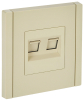 Розетка компьютерная двойная RJ45 FORTE&PIANO кат.6 FP434 (ваниль) FP-K20-2-K10