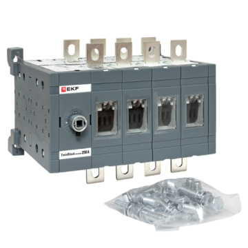 Рубильник реверсивный EKF TwinBlock 250A 4P без рукоятки управления tb-s-250-4p-rev
