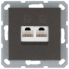 Розетка информационная RJ 45 двойная кат 6 JaSmart G (мокко) G6108Z