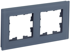 Рамка 2-м BRITE DECOR Маренго матовый стекло РУ-2-2-Бр BR-M22-G-31-K35