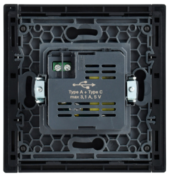 Розетка USB A+C FORTE&PIANO 3,1А FP550 (сталь) FP-U22-D31-K46