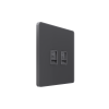Розетка компьютерная двойная RJ45 кат.5e SE Systeme Infinity (вулканический пепел) FSE000785