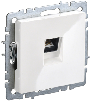 Розетка компьютерная BRITE RJ45 кат.5E белый РК10-БрБ BR-K10-1-K01