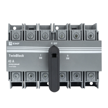 Рубильник EKF TwinBlock 40A 3P реверсивный c рукояткой для прямой установки tb-s-40-3p-rev
