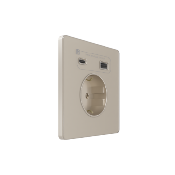 Зарядка USB А+С 20Вт с розеткой SE Systeme Infinity (песчаный берег) FSE000532