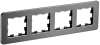 Рамка 4-м скругленная BRITE DECOR Титан металл РУ-4-1-Бр BR-M42-M-01-K48