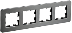 Рамка 4-м скругленная BRITE DECOR Титан металл РУ-4-1-Бр BR-M42-M-01-K48