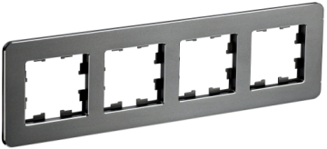 Рамка 4-м скругленная BRITE DECOR Титан металл РУ-4-1-Бр BR-M42-M-01-K48