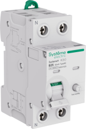 Дифференциальный автомат Systeme Electric Systeme9 (АВДТ) 1P+N B 25A 6kA 30мА Тип AC электромеханический S9D41625