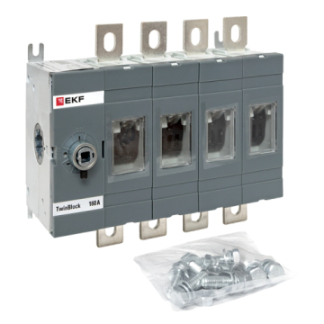 Рубильник EKF TwinBlock 160A 4P без рукоятки управления tb-s-160-4p