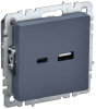 Розетка USB BRITE A+C 18Вт маренго РЮ11-1-БрМ BR-U22-018-K35