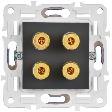 Аудиорозетка IEK SKANDY 4-ая SK-A01G (графит) SK-S40-K53