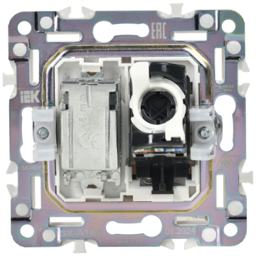 Розетка TV+RJ45 кат.5E IEK SKANDY SK-A14W (арктический белый ) SK-AK20-1-K01