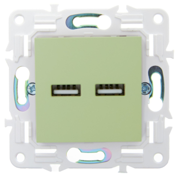 Розетка USB A+A 3,1А IEK SKANDY SK-R15G (мятный) SK-U21-D31-K06