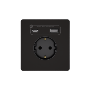 Зарядка USB А+С 20Вт с розеткой SE Systeme Infinity (полярная ночь) FSE001032