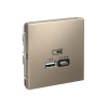 Розетка USB ArtGallery тип А/тип С высокоскор. заряд 45W QC PD (шампань) GAL000529