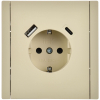 Зарядка USB (А+С) с розеткой IEK FORTE&PIANO 18Вт FP447 (ваниль) FP-R14-16-U22-018-K10