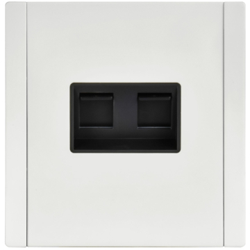 Розетка компьютерная двойная RJ45 FORTE&PIANO кат.5E FP233M (металл белый) FP-K20-1-M-K01