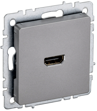 Розетка HDMI IEK BRITE сталь РHDMI-0-БрС BR-H10-K46