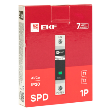 Устройство защиты от импульсных перенапряжений EKF Т1+Т2; Iimp-12,5kA; In-20kA; Uc-275В; 1+0. OV12-1-501