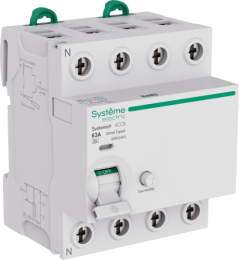 УЗО SE Systeme9 4P 63A 30mA тип A (ВДТ) S9R22463