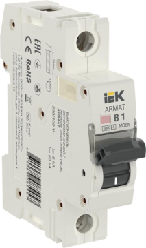Автоматический выключатель IEK ARMAT M06N 1Р 1А 6кА (х-ка B) AR-M06N-1-B001