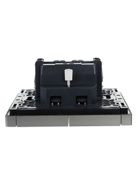 Выключатель 2-кл с индикатором FORTE&PIANO 10А FP506 (сталь) FP-V20-1-10-1-K46