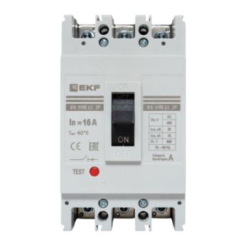 Автоматический выключатель EKF PROxima ВА-99М 63/16А 3P 25кА mccb99-63-16m