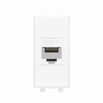 Компьютерная розетка DKC Avanti RJ-45 без шторки кат. 6 1 модуль (Белое облако) 4400691