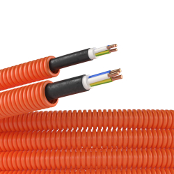 Гофра ПНД DKC 20мм оранжевая с кабелем ВВГнг(А)-LS 3х2,5 РЭК ГОСТ+ (100м) 7S920100