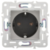 Розетка IEK SKANDY с заземлением без шторок 16А SK-R05N (никель) SK-R11-16-K50