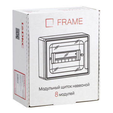 Щиток 8 мод настенный DKC FRAME с тонированной дверцей с 2 шинами PEN на 6 и 8 отв. F08W1WD