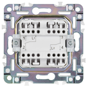 Выключатель проходной 2-клавишный IEK SKANDY 10А SK-V05Gr (серый) SK-V22-0-10-K03