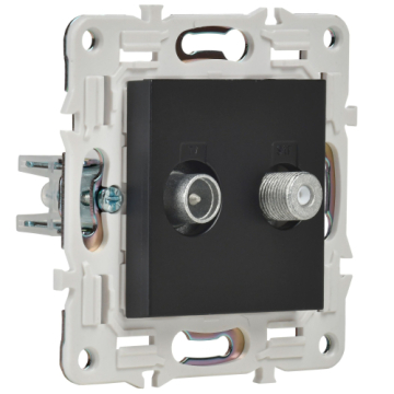 Розетка TV+SAT IEK SKANDY TV+SAT SK-A13Bl (черный) SK-AF20-O-K02