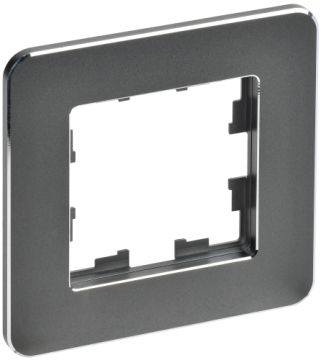 Рамка 1-м скругленная BRITE DECOR Титан металл РУ-1-1-Бр RE BR-M12-M-01-K48