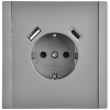 Зарядка USB (А+С) с розеткой IEK FORTE&PIANO 18Вт FP547 (сталь) FP-R14-16-U22-018-K46