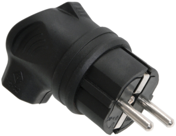 Вилка угловая IEK OMEGA 16А 2Р+E IР44 (черная) PKR01-U-016-2-K02