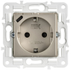Розетка IEK SKANDY с/з со шторками 16А с USB C 18Вт SK-R17Sh (шампань) SK-R14-16-U14-018-K37