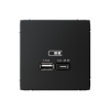 Розетка USB ArtGallery тип А/тип С высокоскор. заряд 45W QC PD (карбон) GAL001029