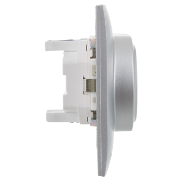 Розетка 2-ая с/з со шторками IEK SKANDY 16А в сборе SK-R07S (серебряный) SK-R24-16-K23-F