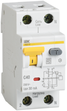 Дифференциальный автомат IEK АВДТ 32 C10 30mA тип А MAD22-5-010-C-30