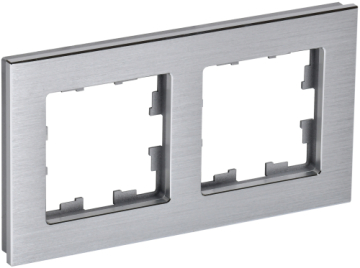 Рамка 2-м BRITE DECOR Алюминий металл РУ-2-1-БрА BR-M22-M-K47