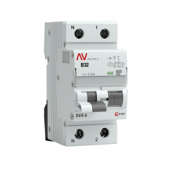 Дифференциальный автомат EKF Averes DVA-6 1P+N 32А 30мА (хар. B, тип A) 6кА rcbo6-1pn-32B-30-a-av