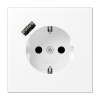 Розетка JUNG с USB-зарядным устройством тип A (белый матовый) LS1520-18AWWM