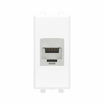 Компьютерная розетка DKC Avanti RJ-45 без шторки кат. 6А экранированная 1 модуль (белое облако) 4400771