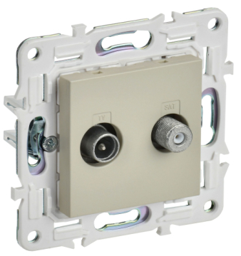 Розетка TV+SAT IEK SKANDY SK-A13B (бежевый) SK-AF20-O-K10