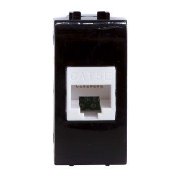 Компьютерная розетка Brava RJ-45 кат. 5е 1 модуль (черный) 77654N