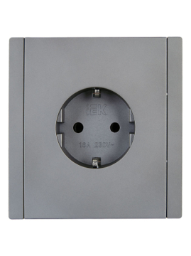 Розетка с заземлением FORTE&PIANO безвинтовые зажимы 16А FP514 (сталь) FP-R11-16-1-K46